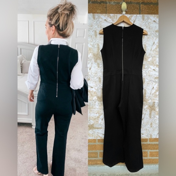 SPANX The Perfect Jumpsuit Sleeveless Back Zip Bootcut Leg Classic Black medium - Picture 2 of 15